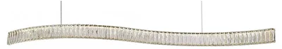 NEWPORT 8240 8243/150, Подвесной светильник, Chrome Сlear crystal L150*H7,6/250 cm LED strip 42W 3100K 4200Lm