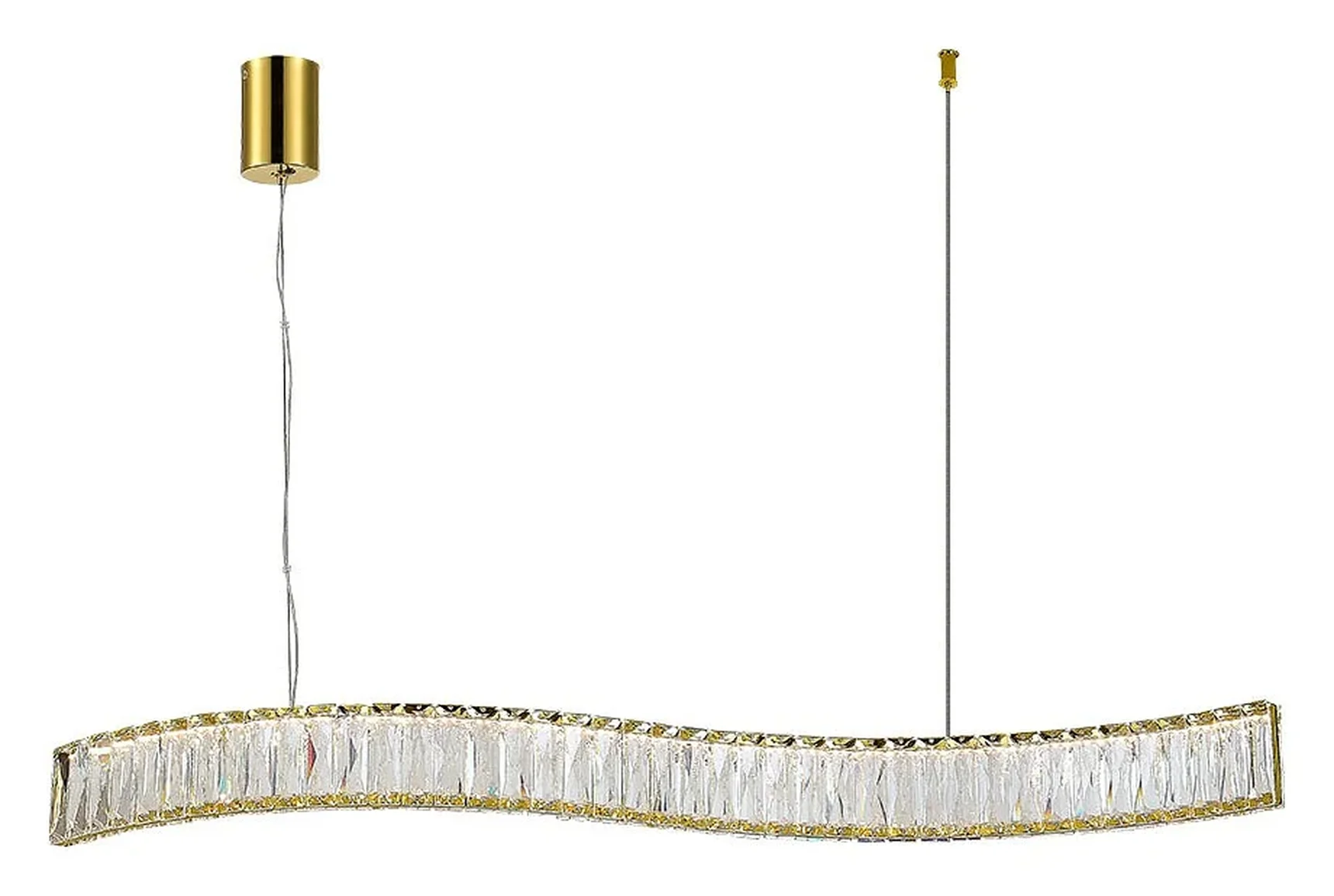 NEWPORT 8240 8243/90 gold NEW, Подвесной светильник, Gold Сlear crystal L90*H7,6/250 cm LED strip 2