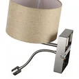 8250/2W MODERNI LN25 000 никель/бежевый, металл/текстиль бра Е14 40W+ LED 3W 4000K 220V NIKKI