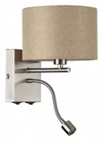8250/2W MODERNI LN25 000 никель/бежевый, металл/текстиль бра Е14 40W+ LED 3W 4000K 220V NIKKI