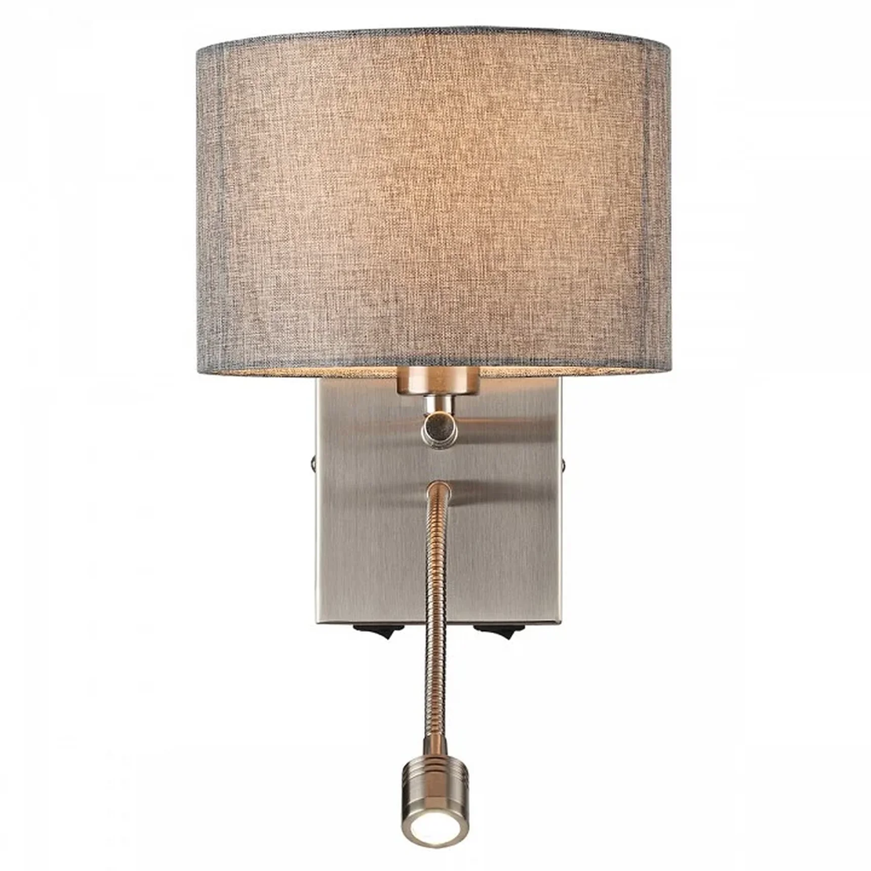 8251/2W MODERNI LN25 000 никель/серый, металл/текстиль бра Е14 40W + LED 3W 4000K 220V NIKKI