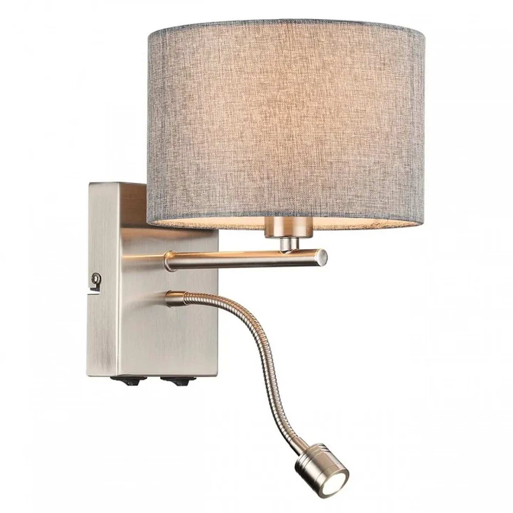 8251/2W MODERNI LN25 000 никель/серый, металл/текстиль бра Е14 40W + LED 3W 4000K 220V NIKKI