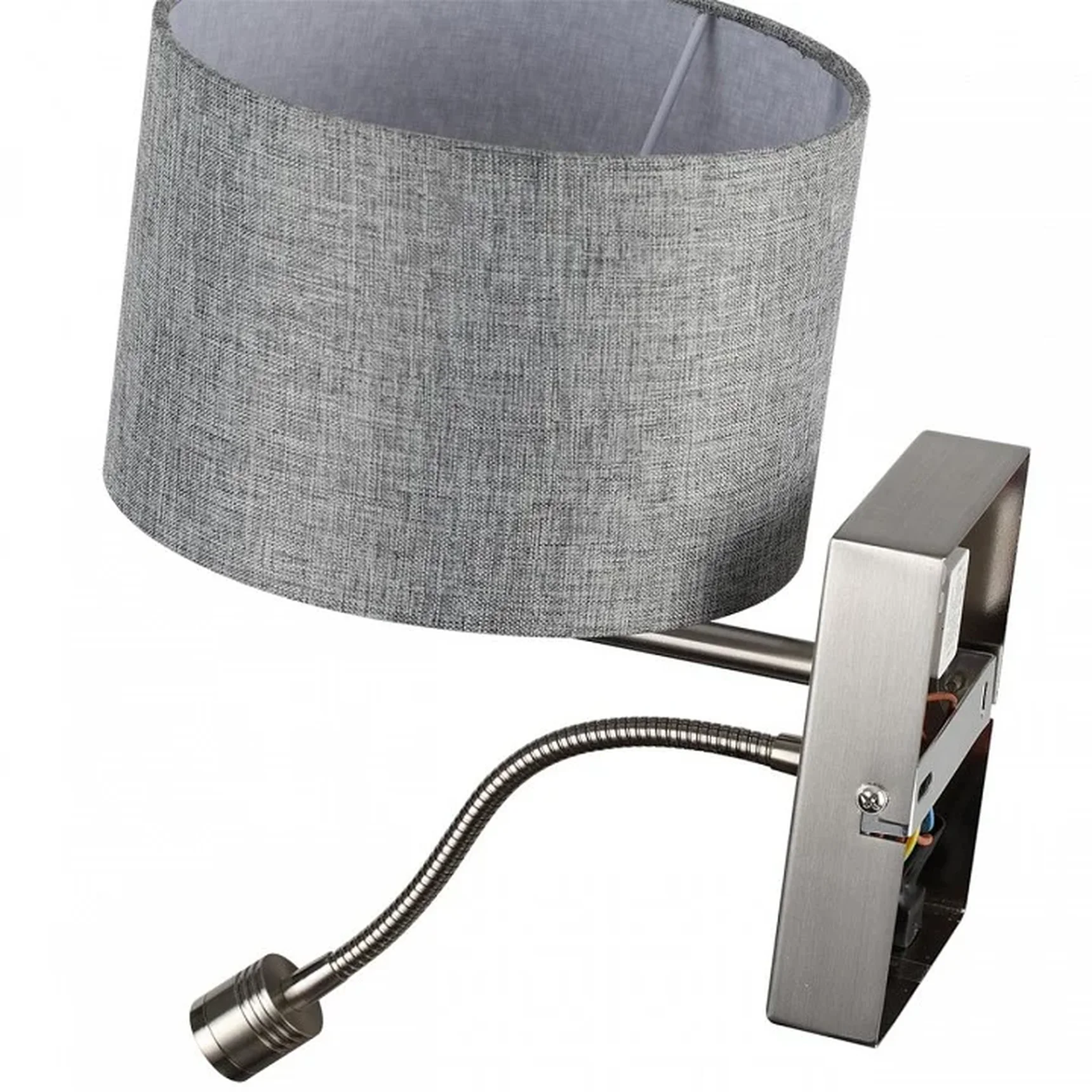 8251/2W MODERNI LN25 000 никель/серый, металл/текстиль бра Е14 40W + LED 3W 4000K 220V NIKKI