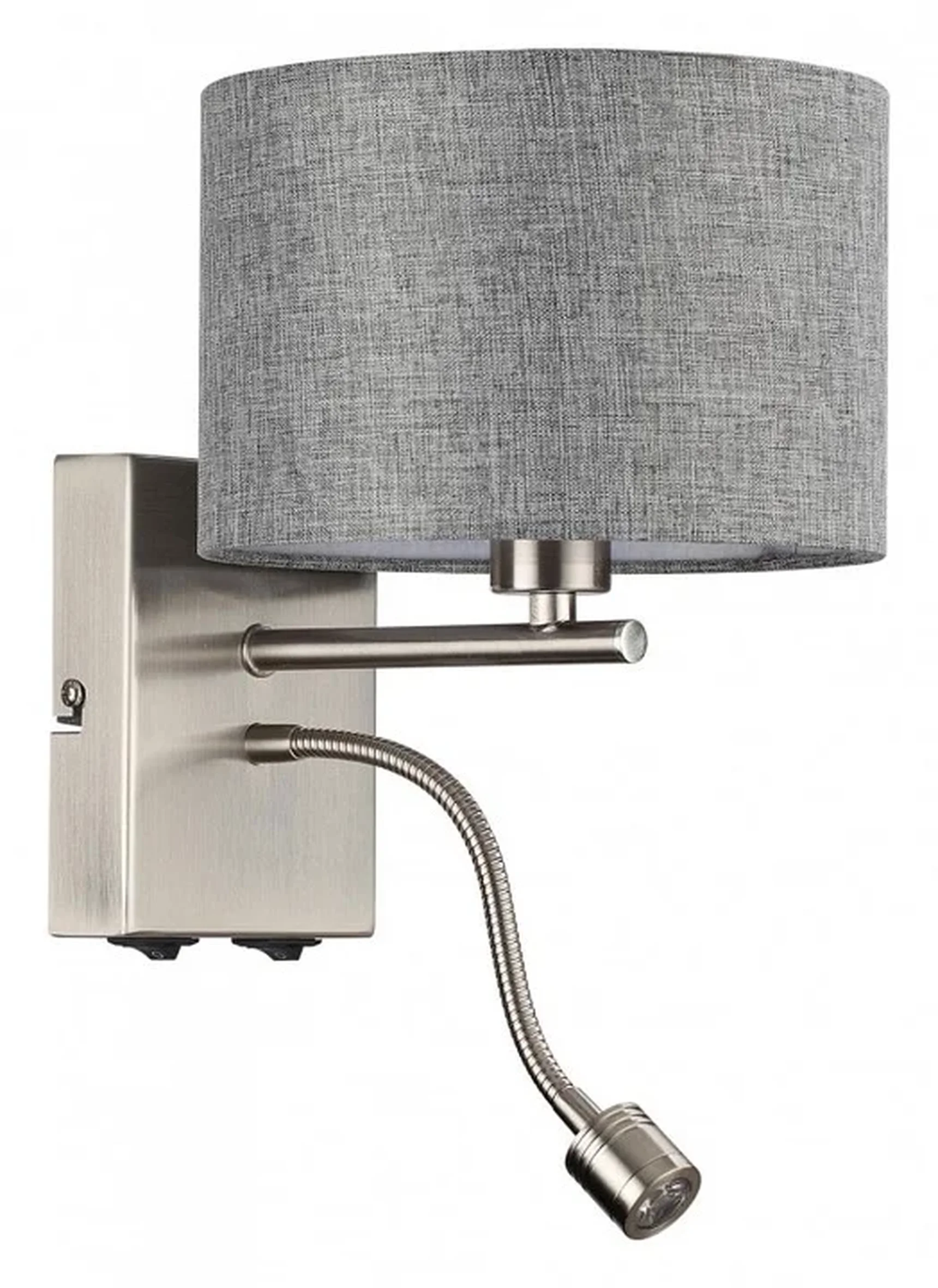 8251/2W MODERNI LN25 000 никель/серый, металл/текстиль бра Е14 40W + LED 3W 4000K 220V NIKKI