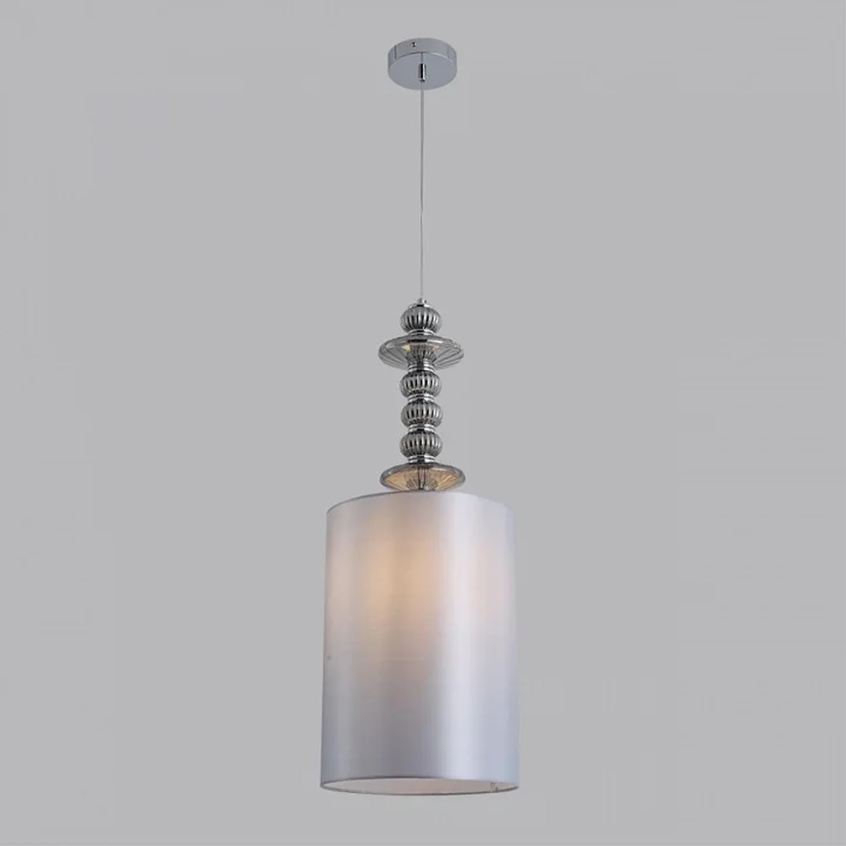 8338/1A MODERNI хром/серый, металл/стекло/текстиль Подвесной светильникE27 60W 220V ILMIRA
