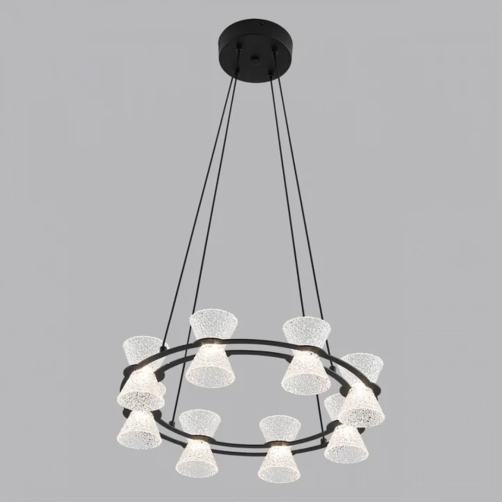 8341/28L LEDIO LN черный/прозрачный металл/акрил Люстра подвесная LED 28W 3000K 220V VINORA