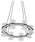8341/28L LEDIO LN черный/прозрачный металл/акрил Люстра подвесная LED 28W 3000K 220V VINORA