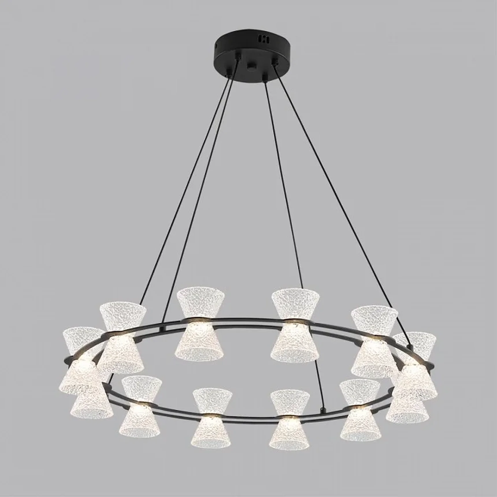 8341/42L LEDIO LN черный/прозрачный металл/акрил Люстра подвесная LED 42W 3000K 220V VINORA