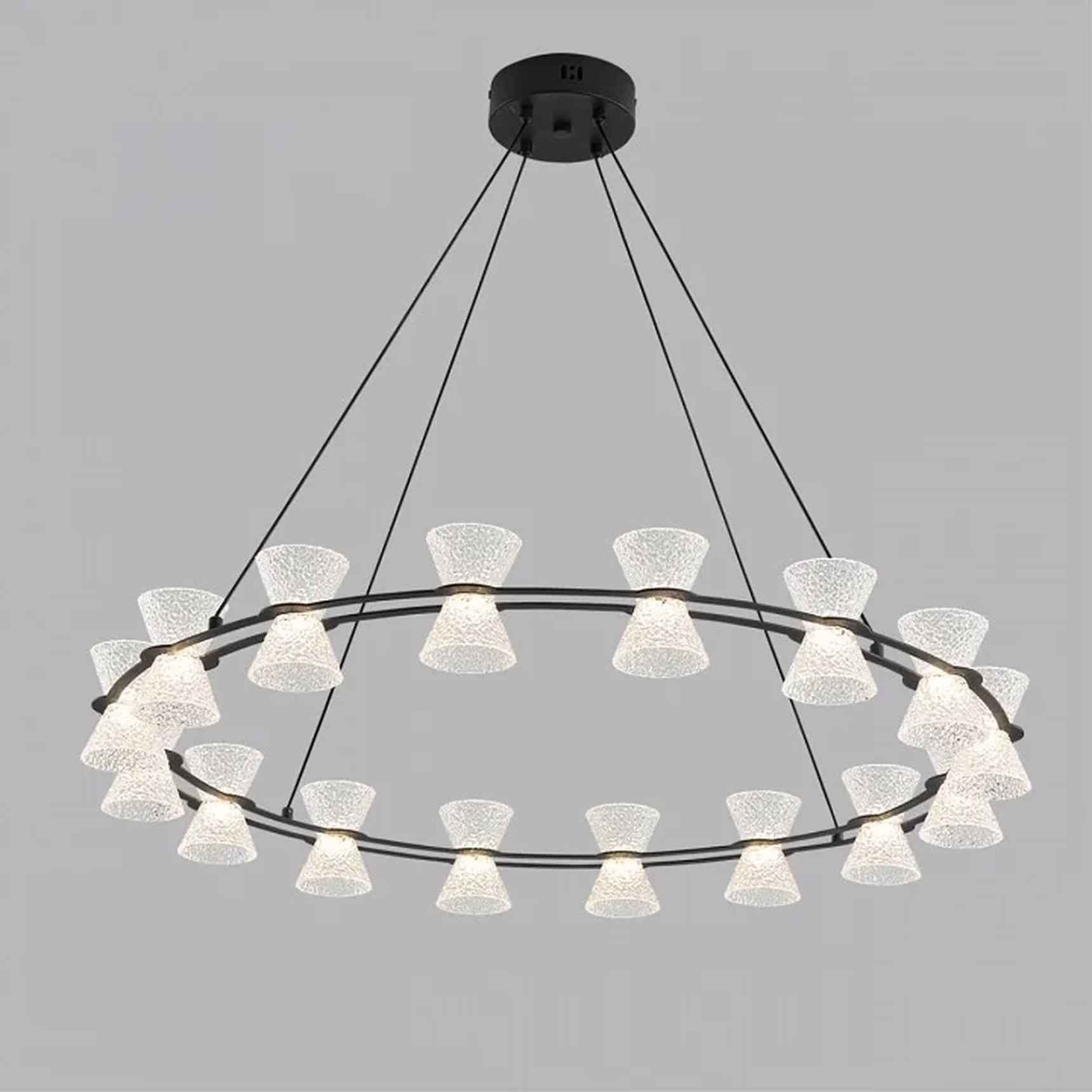 8341/54L LEDIO LN черный/прозрачный металл/акрил Люстра подвесная LED 54W 3000K 220V VINORA