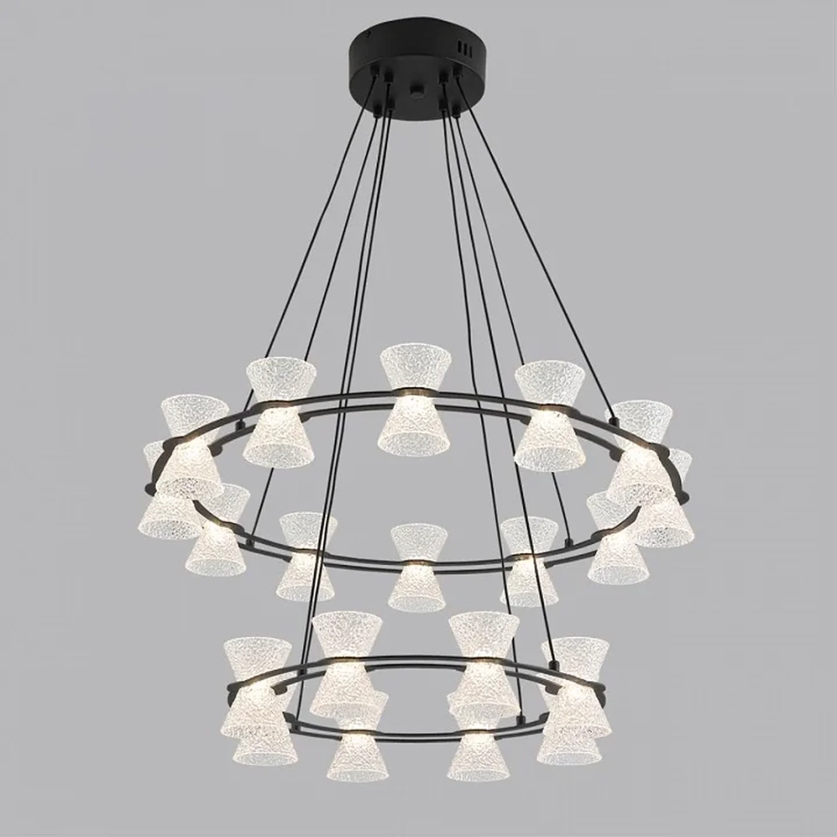 8341/70L LEDIO LN черный/прозрачный металл/акрил Люстра подвесная LED 70W 3000K 220V VINORA
