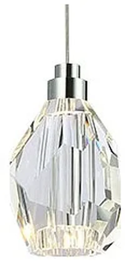 NEWPORT 8340 8341/S chrome, Подвесной светильник, Chrome Clear crystal D11*H18,2/250 cm LED strip 3W 3100K 300Lm