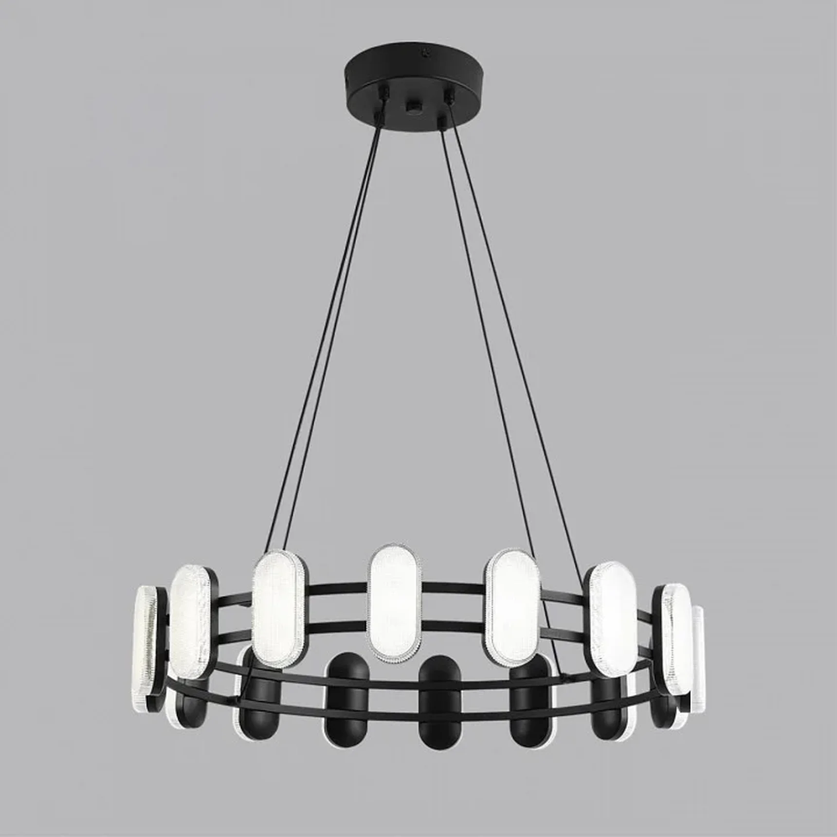 8342/35L LEDIO LN черный/белый металл/акрил Люстра подвесная LED 35W 4000K 220V OVELA