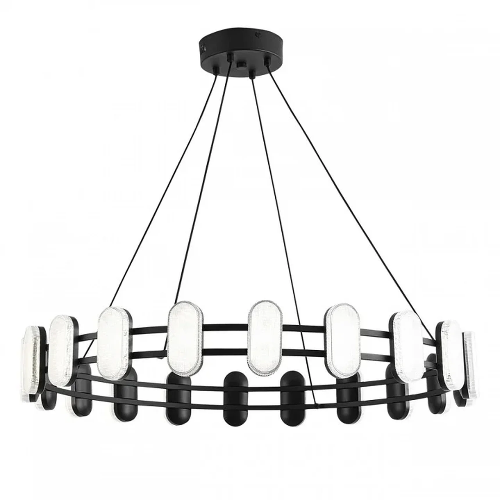 8342/40L LEDIO LN черный/белый металл/акрил Люстра подвесная LED 40W 4000K 220V OVELA
