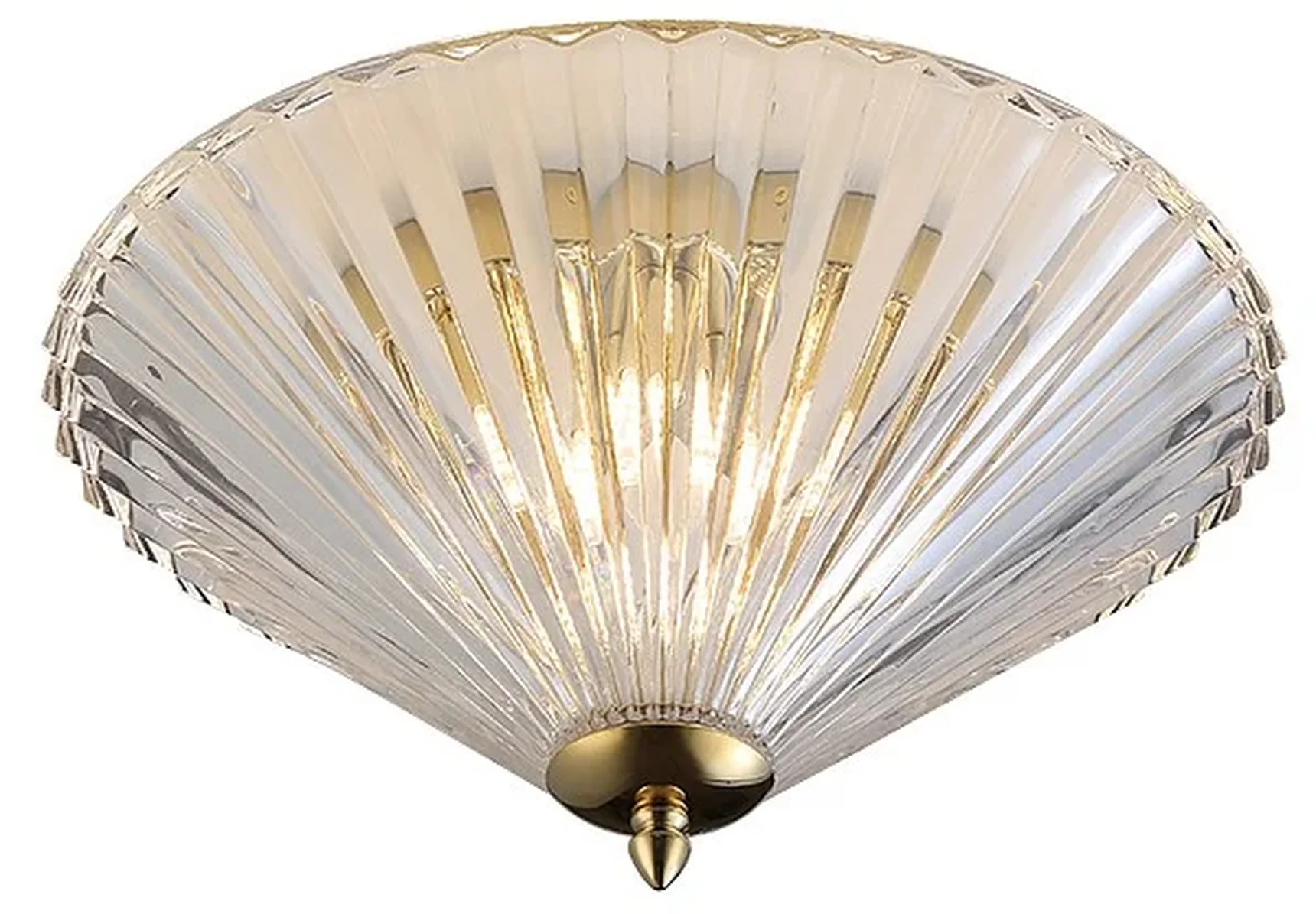 NEWPORT 8350 8356/PL gold, Потолочный светильник, Gold Clear glass D40*H21 cm G9 6*40W