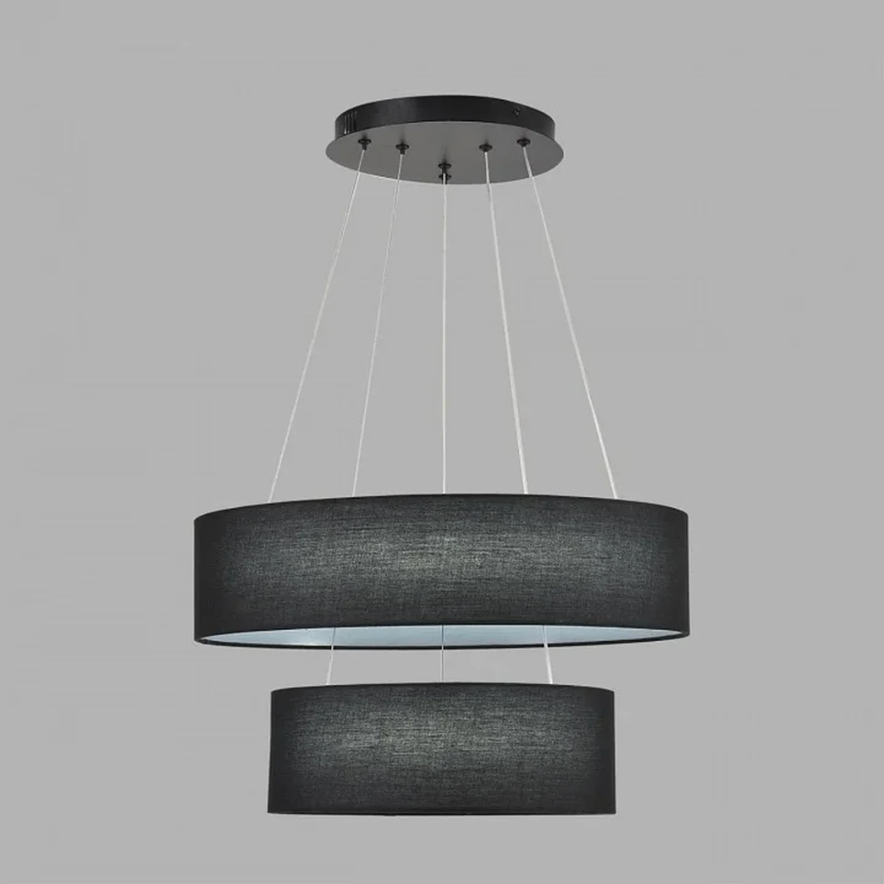 8373/55L LEDIO LN черный, металл/текстиль/силикон Люстра подвесная LED 55W 3000/4000/6000K 220V SAVA