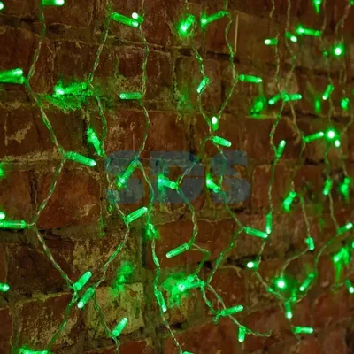 Гирлянда Светодиодный Дождь 2x0,8м, Прозрачный провод, 230 В, диоды Зеленые, 160 LED