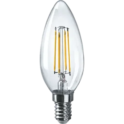 Лампа светодиодная LED 4Вт Е14 230В 2700К NLL-F-C35-4-230-2.7K-E14 свеча прозрачная