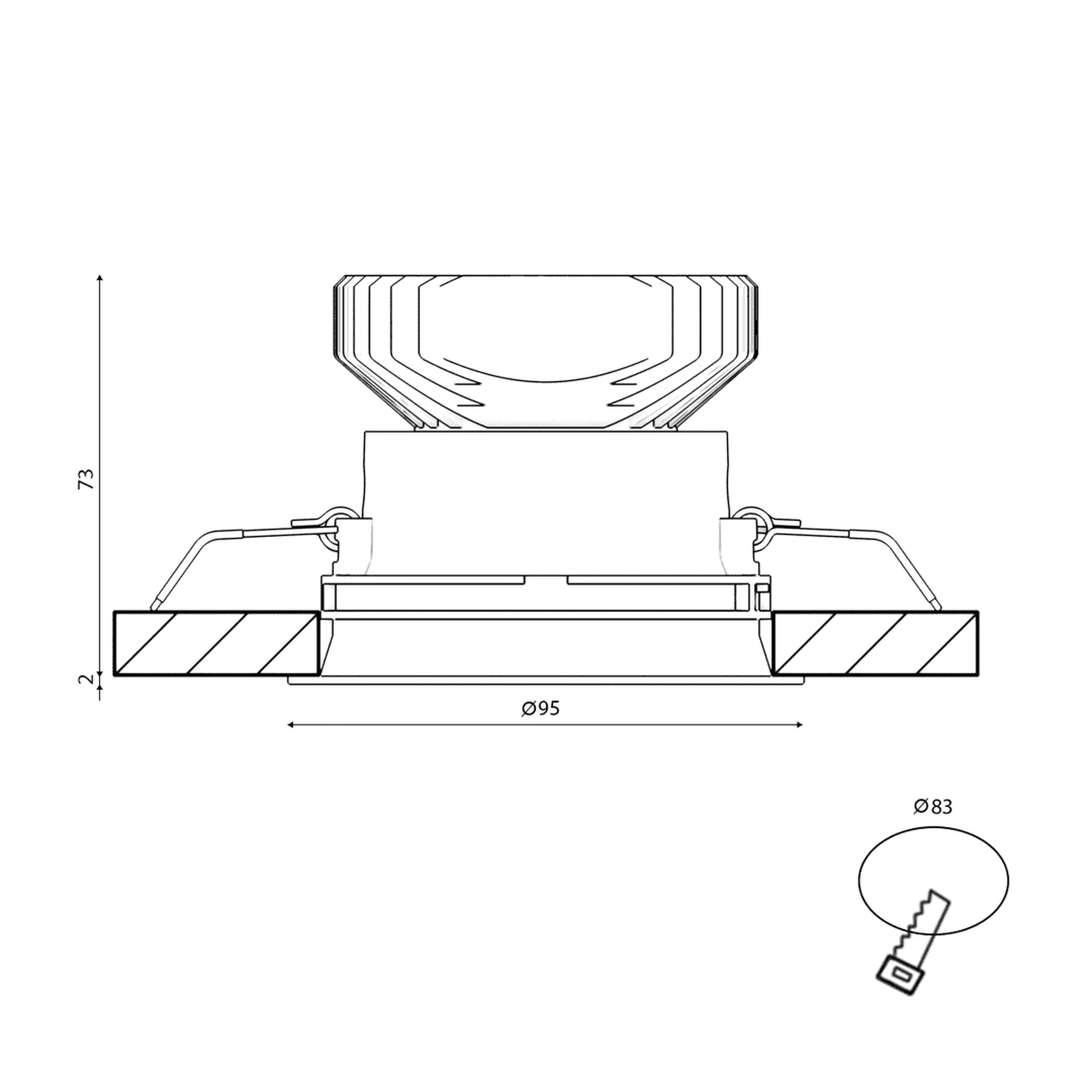 Корпус светильника потолочный встраиваемый, Черный, IP20, COMBO-42-BL