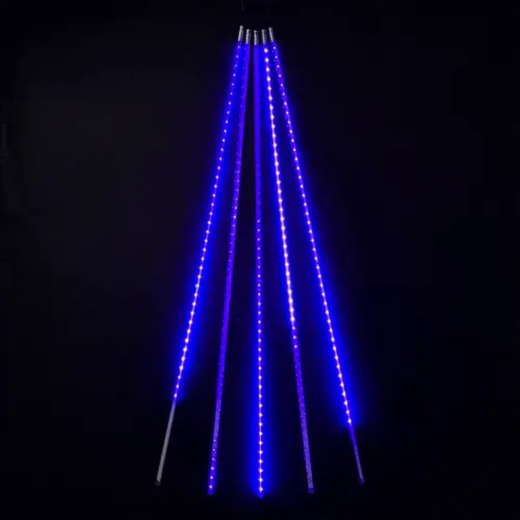 Гирлянда Тающие Сосульки 5шт по 100см, 24В, 480 Синих Светодиодов, Провод Черный ПВХ, IP55