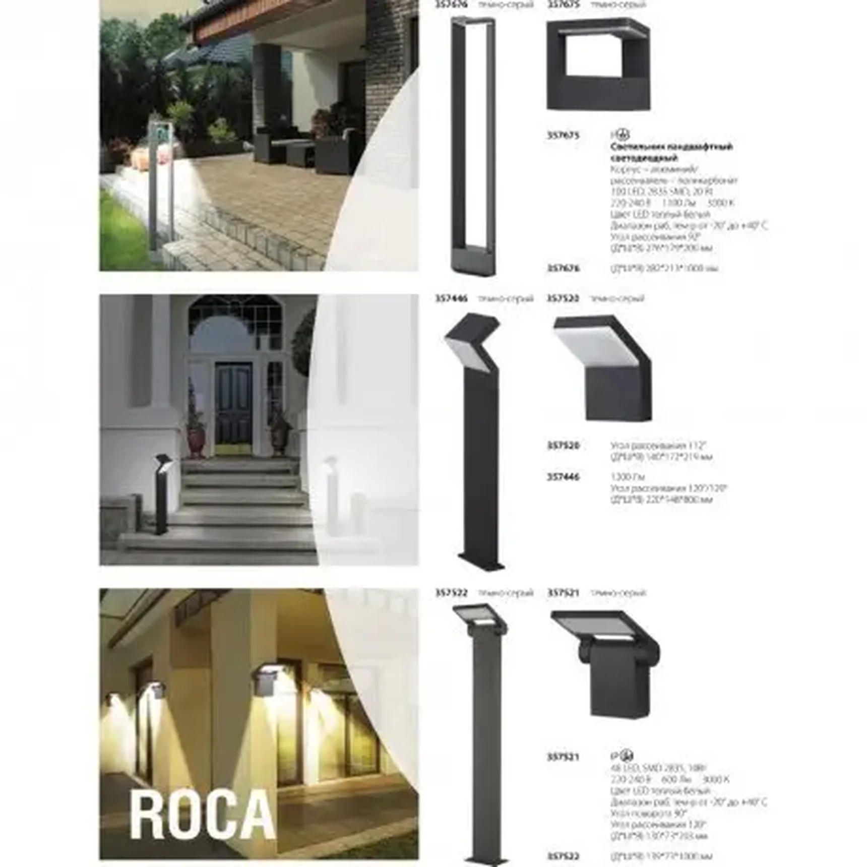 Уличный светодиодный настенный светильник Novotech ROCA 357520