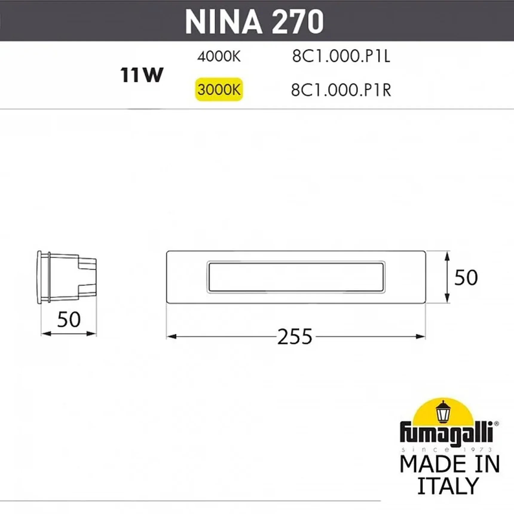 Встраиваемый светильник Nina 8C1.000.000.LYP1L