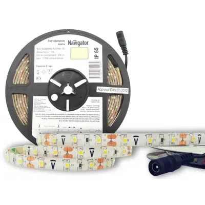 Лента светодиодная NLS-3528WW60-4,8-IP65-12V R5 4,8Вт 12В 2700К IP65 5м