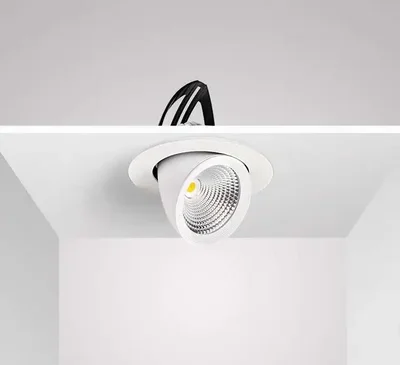 Встраиваемый светодиодный светильник (Поворотный), d128, 220 Вольт, 10 Ватт, 24°, IP20, высота 85 мм, FLED-DL 001.2-10-4000К