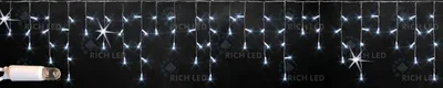 Светодиодная бахрома Rich LED, 3*0.5 м, влагозащитный колпачок IP65, тепло белая, черный провод, RL-i3*0.5-CB/WW
