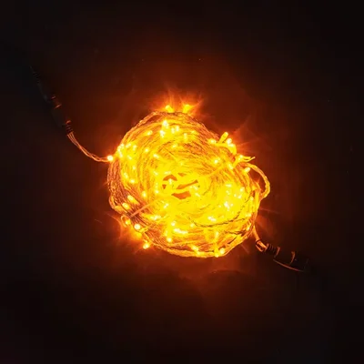 Гирлянда Нить 20м Оранжевая 24В, 200 LED, Провод Прозрачный Силикон, IP65