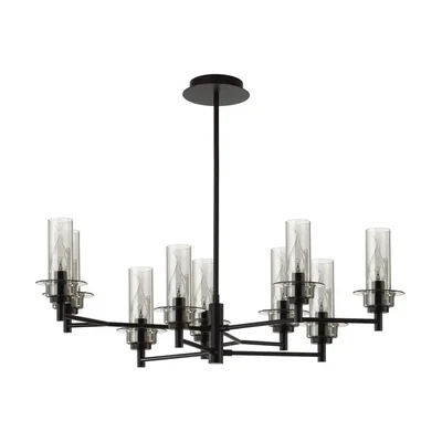 6555/9C CLASSI LN25 черный/дымчатый/металл/стекло Люстра потолочная E14 9*40W 220V MADONNA