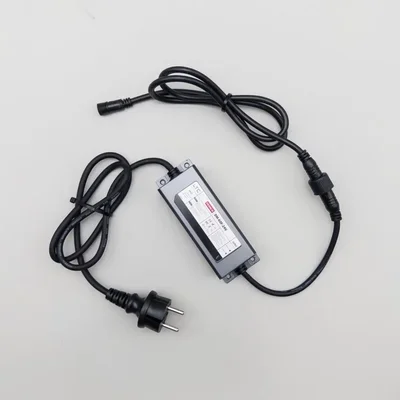 Блок Питания Электронный 60W для Нитей 24В, до 1000 LED, Провод Черный Каучук, IP65