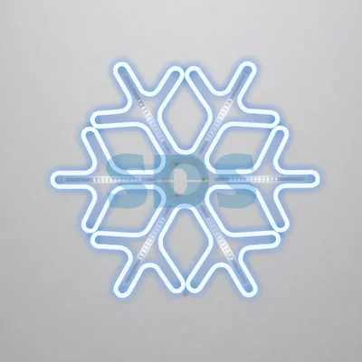 Фигура «Снежинка» из гибкого неона с эффектом тающих сосулек, 60х60 см, цвет свечения синий/белый NEON-NIGHT