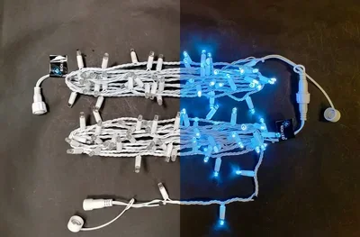 Светодиодная гирлянда Rich LED 10 м, 100 LED, 220 В, соединяемая, влагозащитный колпачок, двойная изоляция, белая, белый провод RL-S10C-220V-C2W/W