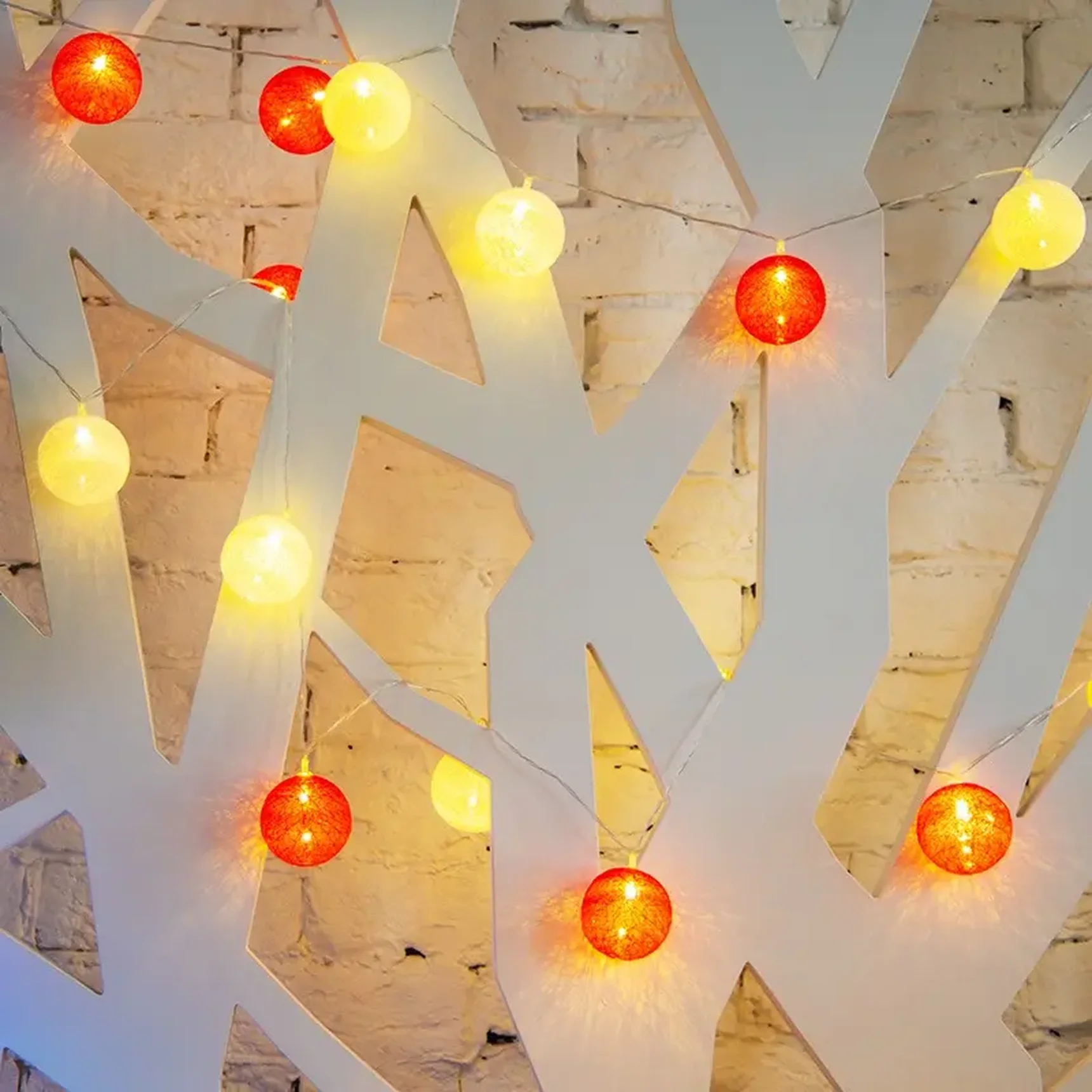 Тайские фонарики Магия 3,5 м, прозрачный ПВХ, 20 LED, теплый белый, питание 2 х АА (батарейки не в комплекте)