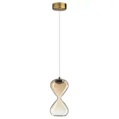 5093/4LA PENDANT ODL25 415 античн.бронза/янтарный градиент/прозрачн./металл/стекло Подвес LED 4W 4000K 388Лм GLESSI