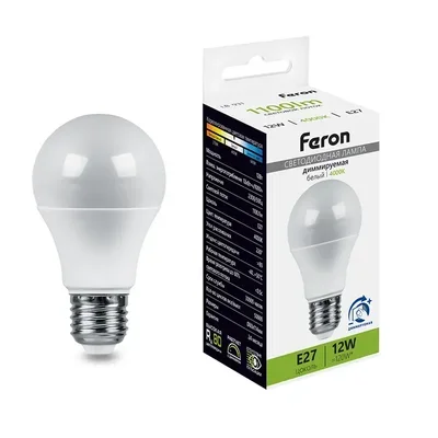 Лампа светодиодная диммируемая Feron LB-931 Шар E27 12W 230V 4000K, 51053
