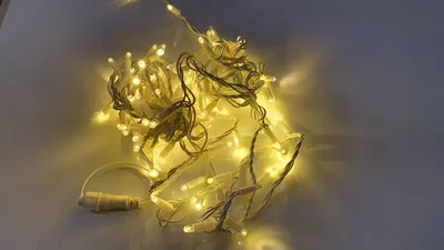 Светодиодная гирлянда LED-PLS-100-10M-240V-WW/W-F(WW)-W/O Бел.Т/бел.Т флэш на белом пр.,соед.(без шнура) С КОЛПАЧКОМ