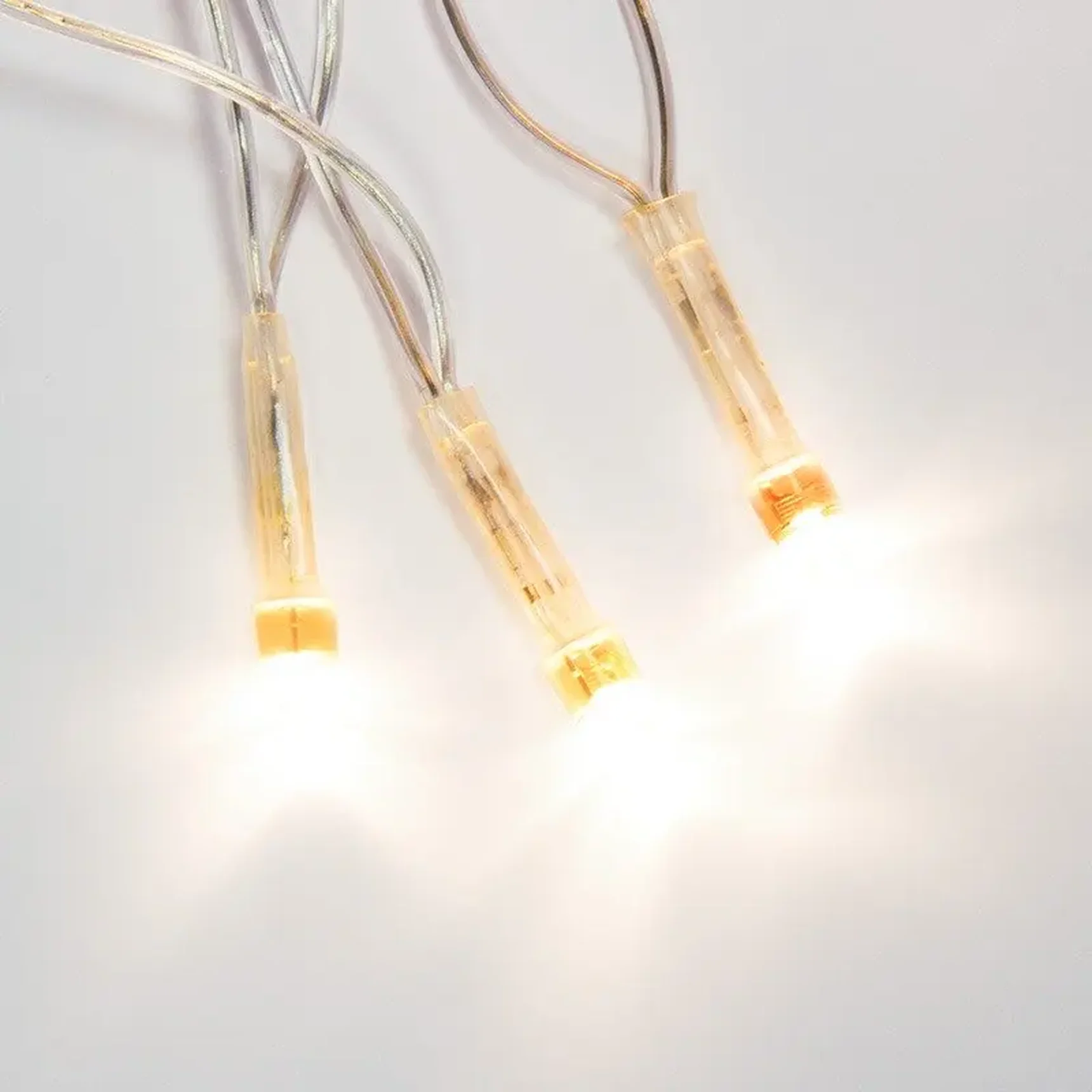 Гирлянда светодиодная универсальная 100 LED ТЕПЛЫЙ БЕЛЫЙ 10 метров, прозрачный ПВХ, с контроллером