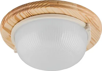 Светильник накладной IP54, 220V 60Вт Е27, дерево, клен, круг НБО 03-60-011, 11569