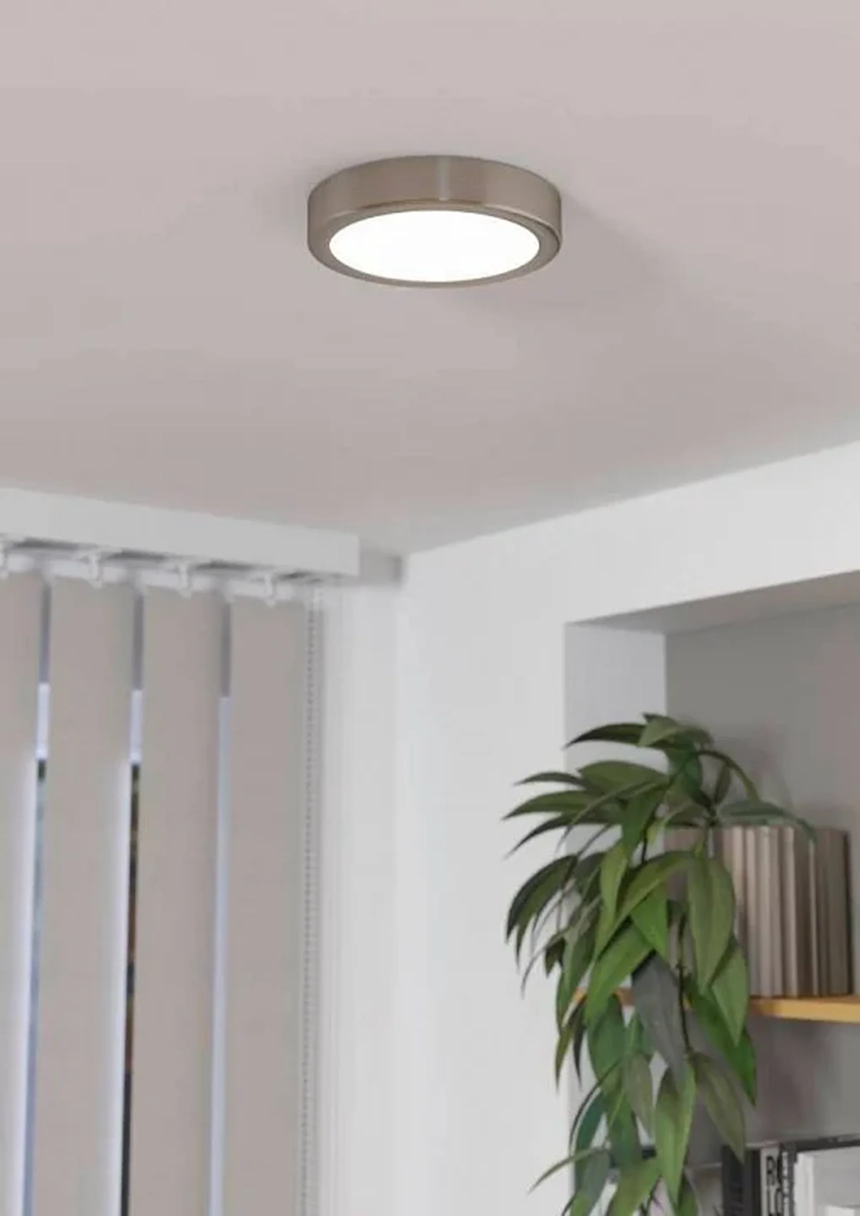 900583 Накладной светильник диммируемый FUEVA 5, 11W (LED), 3000K, ?160, сталь, матовый никель / пла