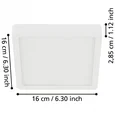 900646 Накладной светильник FUEVA 5, 11W (LED), 3000K, IP44, L160, B160, H28, сталь, белый / пласти
