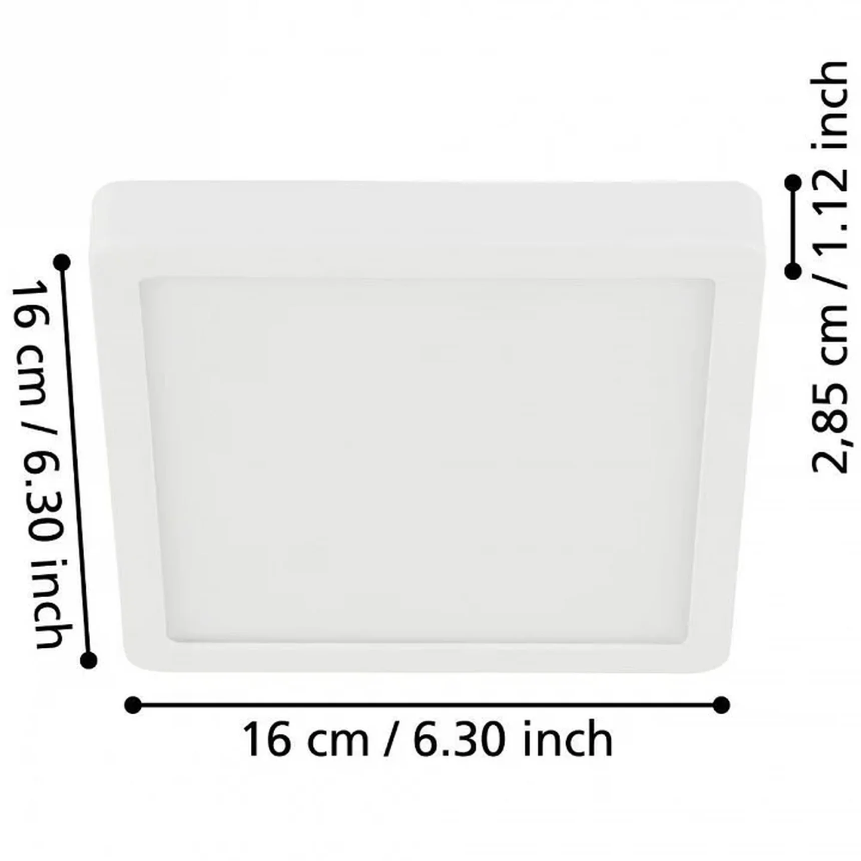 900646 Накладной светильник FUEVA 5, 11W (LED), 3000K, IP44, L160, B160, H28, сталь, белый / пласти
