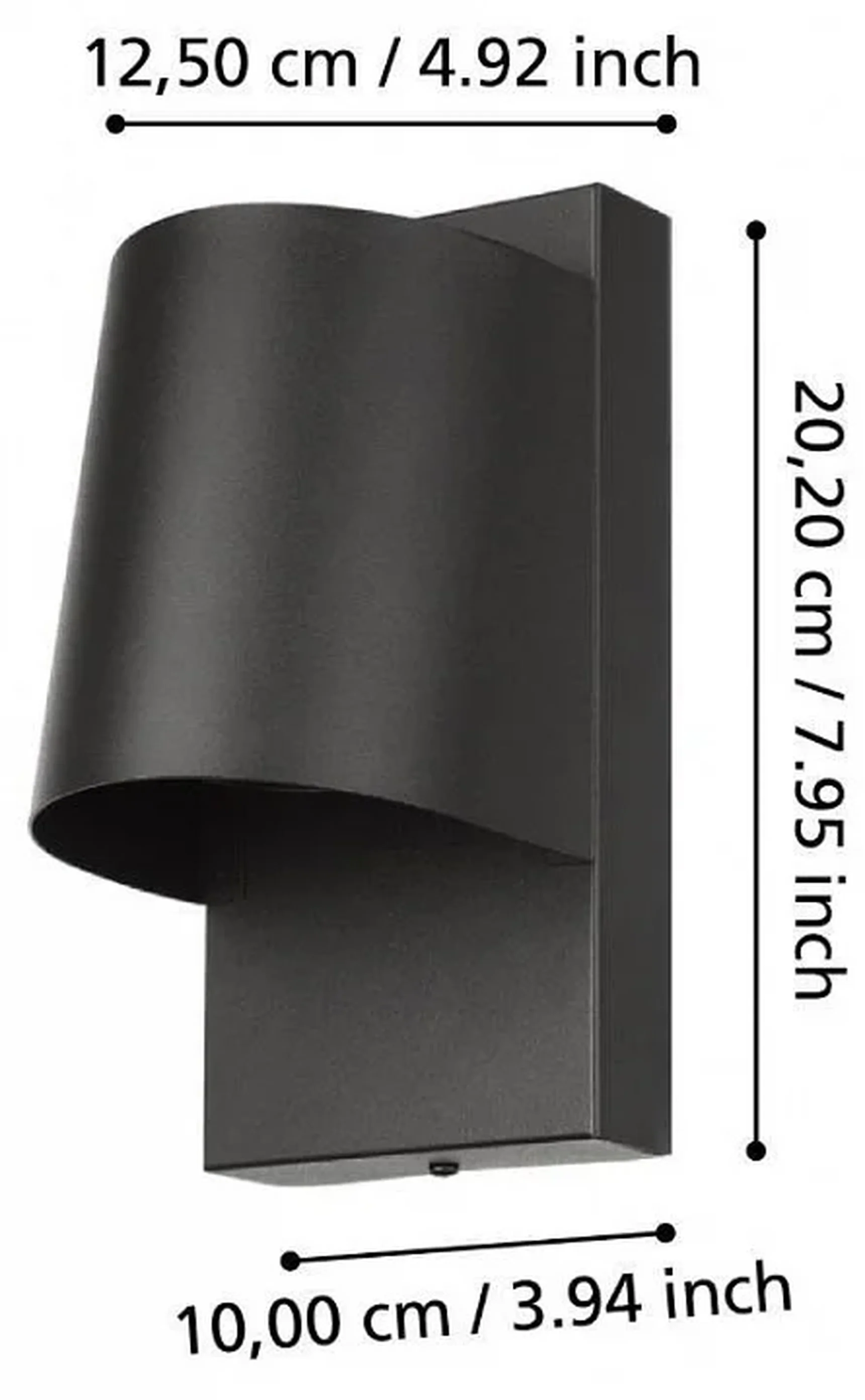 900691 Уличное бра STAGNONE, 1X4,6W (GU10-LED), 400lm, IP54, H205, алюминий, сталь, черный / стекло,
