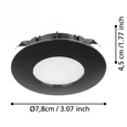 900743 Встраиваемый светильник PINEDA, 4,9W (LED), 3000K, IP20, IP44, ?78, пластик, черный