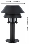 900802 Уличный напольный светильник CHIAPPERA, 1X40W (E27), IP65, H330, сталь, черный, белый / прозр