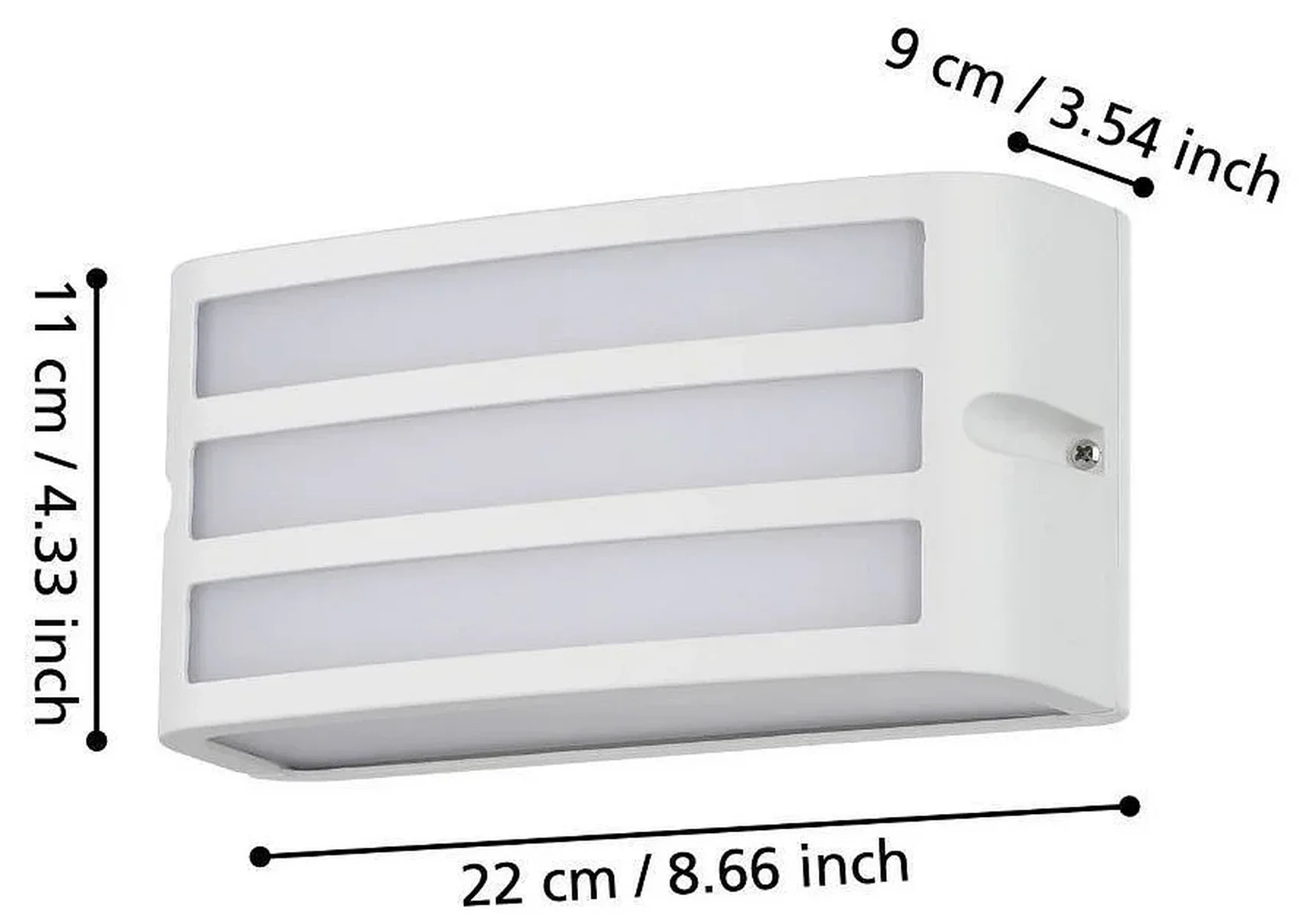 900809 Уличное бра CAMARDA, 1X40W (E27), IP54, H110, алюминий, белый / пластик, белый