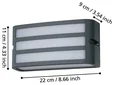 900811 Уличное бра CAMARDA, 1X40W (E27), IP54, H110, алюминий, антрацитовый / пластик, белый