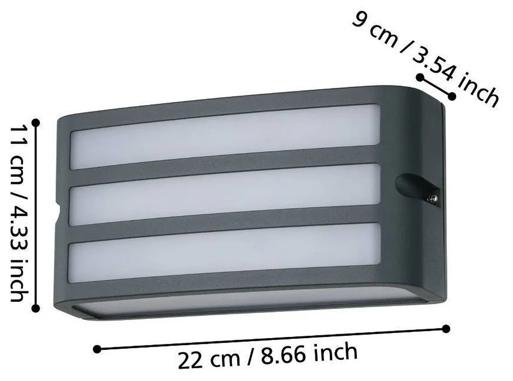 900811 Уличное бра CAMARDA, 1X40W (E27), IP54, H110, алюминий, антрацитовый / пластик, белый