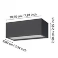 900885 Уличное бра SPONGANO, 2X5W (LED), 3000K, 4000K, 5000K, 6500K, 1200lm, IP65, H90, алюминий, че
