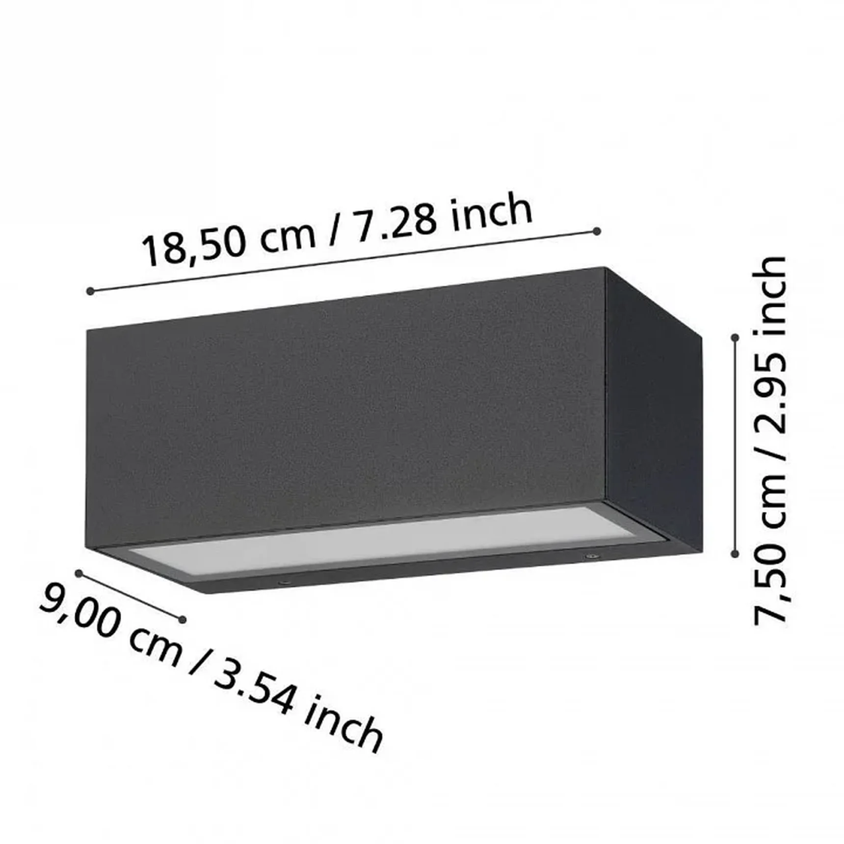 900885 Уличное бра SPONGANO, 2X5W (LED), 3000K, 4000K, 5000K, 6500K, 1200lm, IP65, H90, алюминий, че
